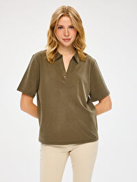Polo Yaka Tenselli Kısa Kol Tshirt W27TSH052