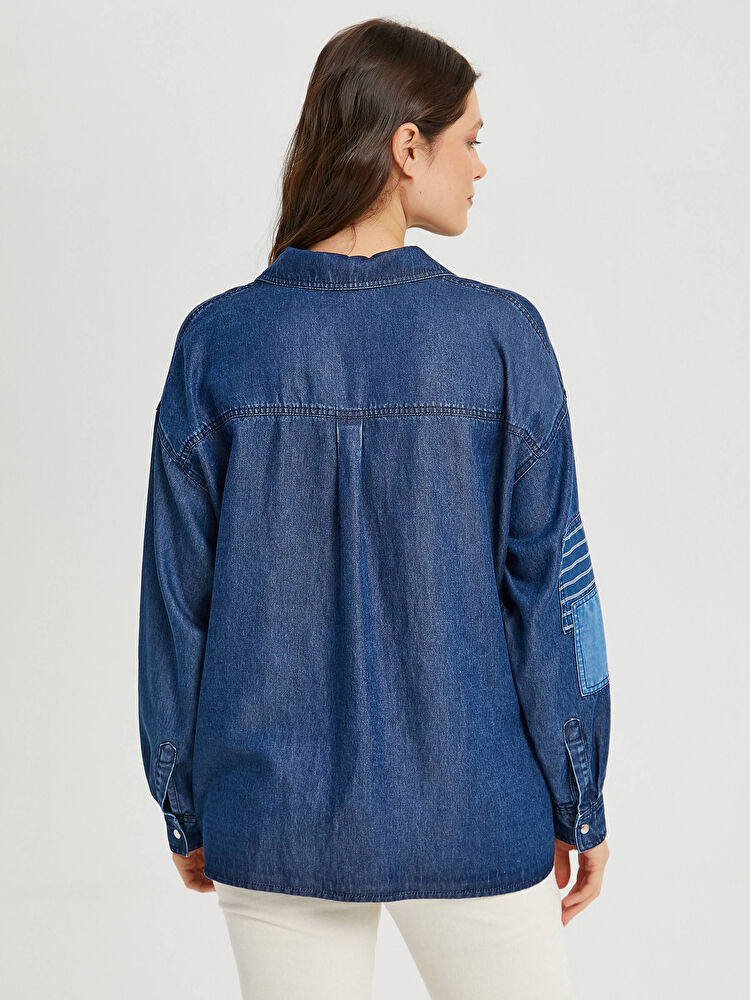 Patch Detaylı Jean Gömlek 64367