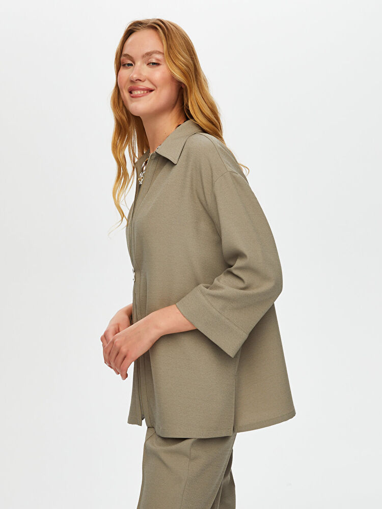 Önü Fermuarlı Overshırt Tunik 017